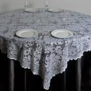 Efavormart 72" x 72" Jolly Good Lace Table Square Tablecloth Overlay-White - Image 5
