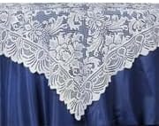 Efavormart 54" x 54" White Jolly Good Lace Table Overlay - Image 8