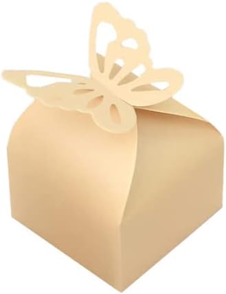 KUPOO 50PCS Small Yellow Butterfly Favor Boxes Girl Baby Shower Candy Box Small - Image 2