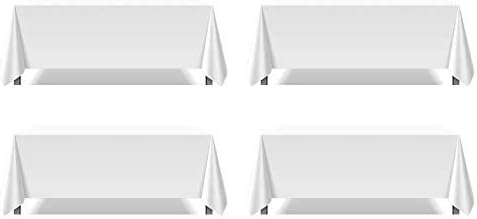 Pomp Pure White 90" x 132" Poplin Polyester Tablecloth | Wrinkle + Stain by POMP