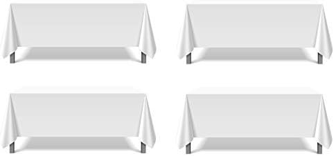 Pomp Pure White 70" x 120" Poplin Polyester Tablecloth | Wrinkle + Stain by POMP