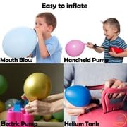 AFTERLOON® Biodegradable Balloons 50 pcs Pearlized Blue/Fuchsia/Clear 10 Inch - Image 4