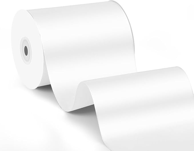 4 Inch x 25 Yard White Satin Ribbon by Quhora