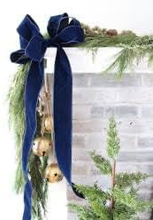 Navy Blue Christmas Velvet Ribbon - Image 7