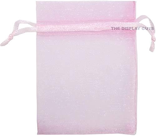 TheDisplayGuys 100-Pack 3x4 Pink Sheer Organza Gift Bags - Image 4
