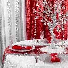 Red Sequin Backdrop Curtains 1 Panel 8FTx8FT Glitter Red Photo Backdrop Drapes - Image 7