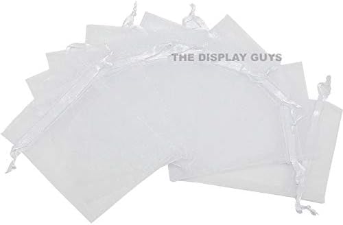 TheDisplayGuys 100-Pack XS 2 x 2 3/4" White Sheer Organza Gift Bags - Image 5