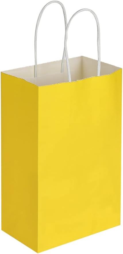 Oikss 50 Pack 5.25x3.25x8.25 Inch Small Yellow Kraft Paper Bags - Image 5