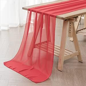 6Pack 9ft Chiffon Table Runner 14x108 Inch Sheer Romantic Table Runner by flohar