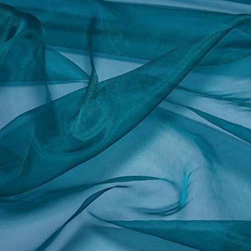 VDS Dark Teal Organza Fabric, 35 Yards Continuous, 45” Wide, Wedding Party - Image 8