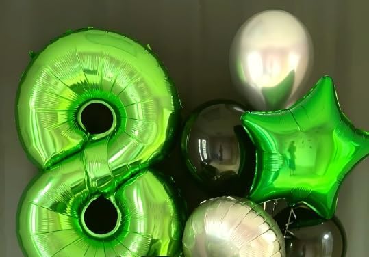 Helium Foil Light Green Number 8 Balloon 40 Inch, Mylar Eight Numbers 8 18 28 - Image 5