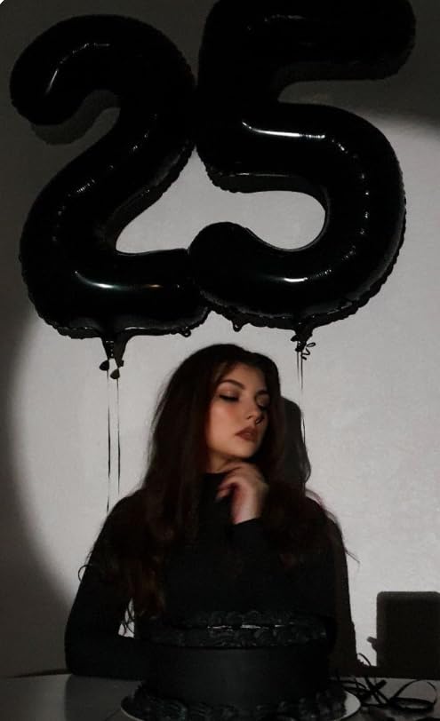 Black Number 25 Balloon, 40 Inch, Birthday Party Decorations, Anniversary & - Image 6
