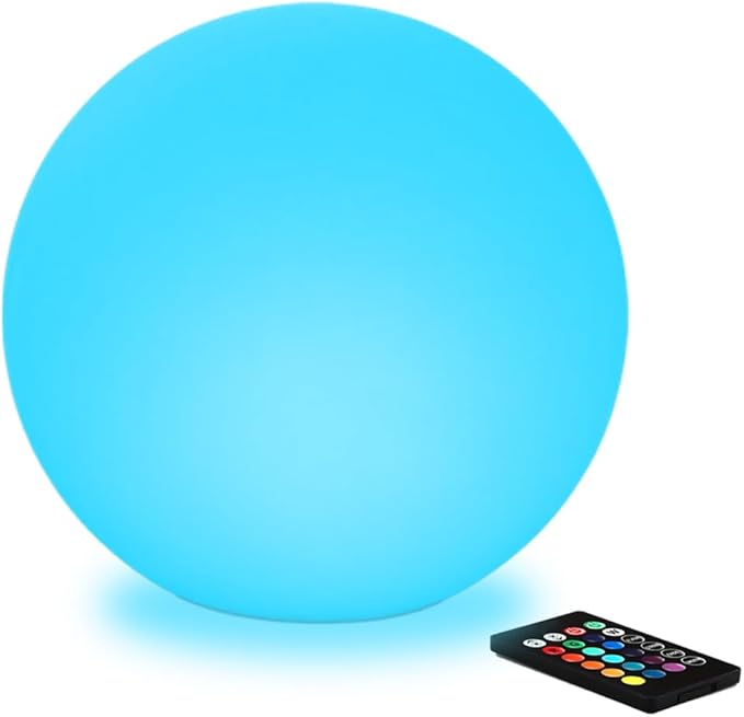 12-in LED Globe Orb Lamp, Dimmable RGB Color Changing Glowing Orb Lights by BALMOST