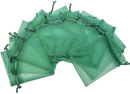 TheDisplayGuys 48-Pack 6x8 Dark Green Sheer Organza Gift Bags - Image 3