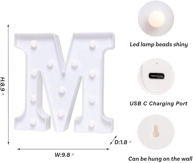 Foaky Rechargeable LED Letter Lights Sign Marquee Light Up Letters Sign - Image 3