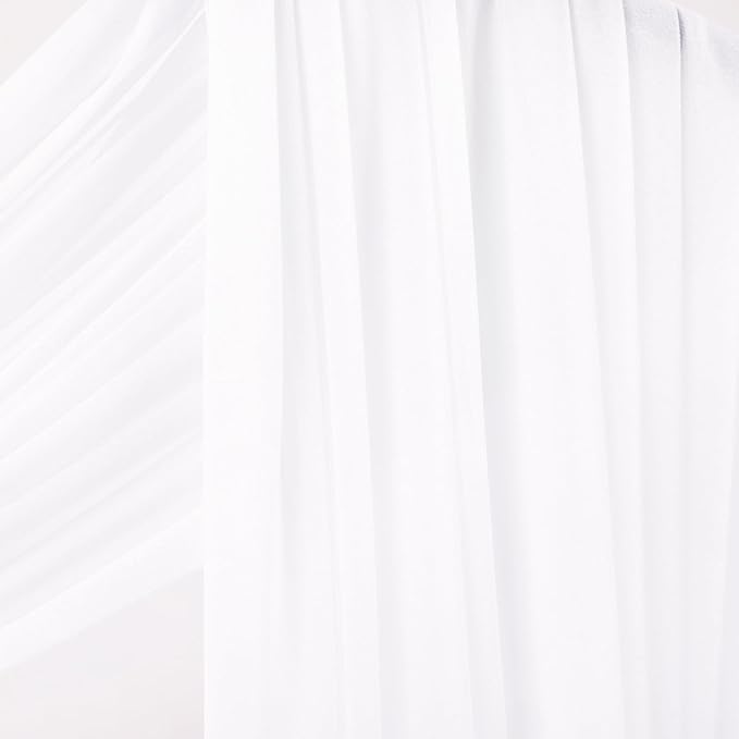 Socomi White Sheer Wedding Arch Draping Fabric 29" x 20Ft 4 Panels Outdoor - Image 5