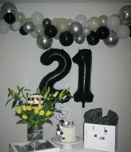 Black Number 11 Balloon 40 inch, Numbers 11 Birthday Balloons - Image 4