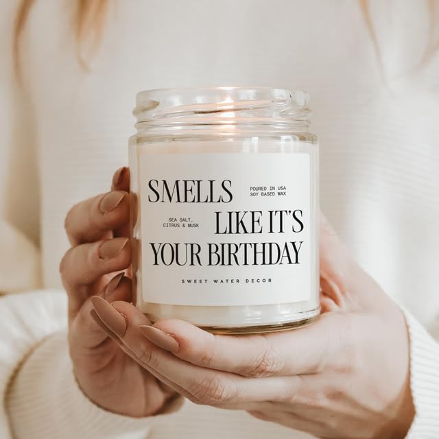 Sweet Water Decor Smells Like It’s Your Birthday Candle 9oz, Soy Non-Toxic - Image 2