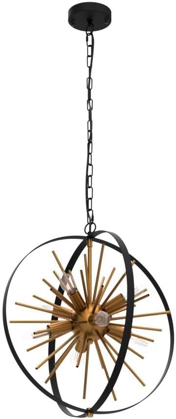 17.72'' Black Gold 8-Light Globe Sputnik Chandelier Modern Industrial - Image 4
