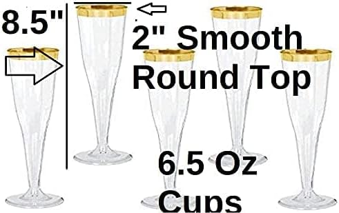 Oojami 90 Plastic 6.5 oz Disposable Champagne Flutes Ideal - Image 6