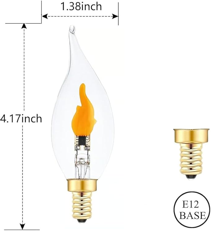 Stereover E12 LED Flickering Flame Decoration Light Bulbs, Stereover Flicker - Image 7