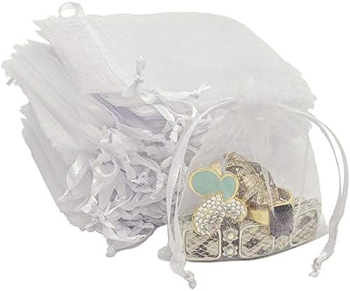 TheDisplayGuys 100-Pack XS 2 x 2 3/4" White Sheer Organza Gift Bags by TheDisplayGuys