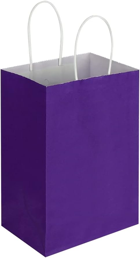 Oikss 50 Pack 5.25x3.25x8.25 Inch Small Purple Kraft Paper Bags - Image 5