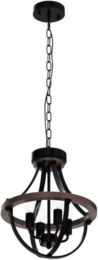 Farmhouse Chandelier, Modern Hanging Pendant Lighting, 4-Light Rustic Ceiling - Image 4