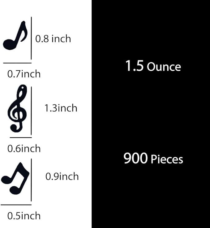 Confetti Musical Notes Confetti Black Musical Clef Cutout - Image 2