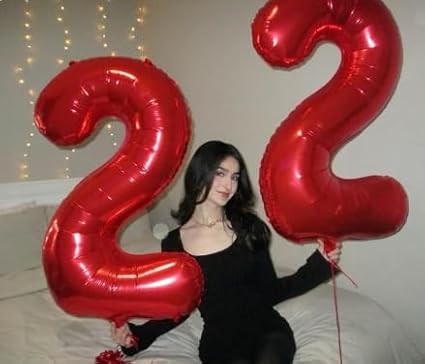 40 Inch Big Red Number 2 Balloon Birthday Decoration, Number 2 Helium Balloon - Image 4