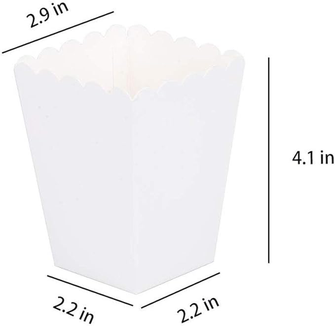White Popcorn Boxes Mini Paper Popcorn Box Cardboard Popcorn Container - Image 2