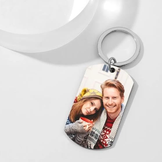 Personalized Double-sided Photo Text+Icons Keychain Drive Safe Boy Girlfriend - Image 3