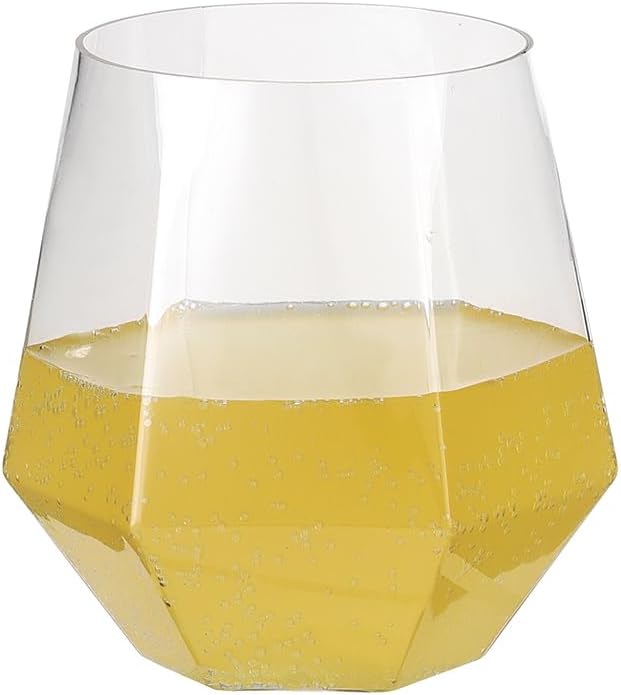 32pcs 12oz Disposable Wine Glasses Plastic Wine Glass Clear Plastic Stemless - Image 3