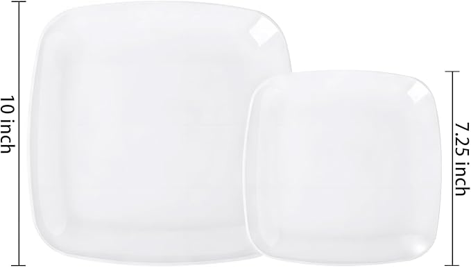 PULOTE 100PCS White Plastic Plates - Image 2