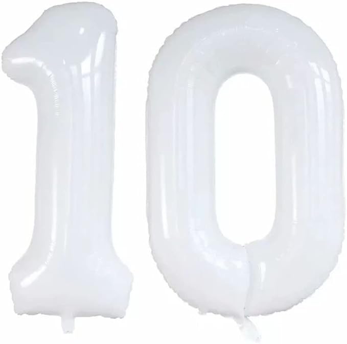 GOER Number 10 Balloons for 10th Birthday Party Decorations, 42 Inch Jumbo Foil by GOER