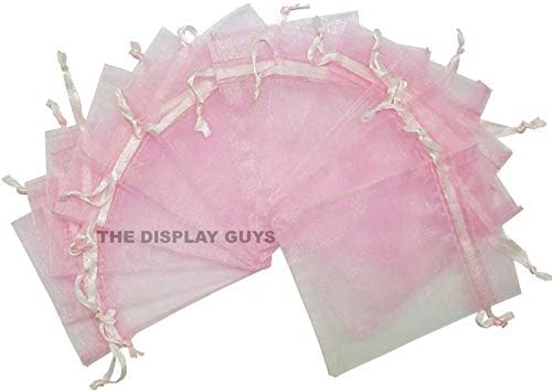 TheDisplayGuys 100-Pack 3x4 Pink Sheer Organza Gift Bags - Image 3