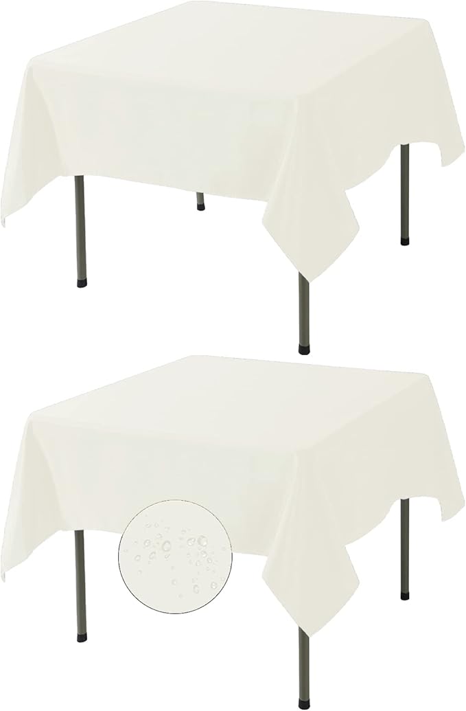 Fokitut 2 Pack Waterproof Square Tablecloth, 70x70 Inch, Stain Resistant and by BalsaCircle