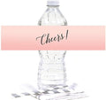 Andaz Press Blush Pink Rose Elegant Party Collection, Waterproof Water Bottle by AndazPress