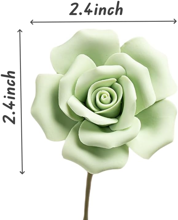 6 pcs Handmade Ceramic Roses, Featuring Vibrant Colors and Intricate Petal - Image 5