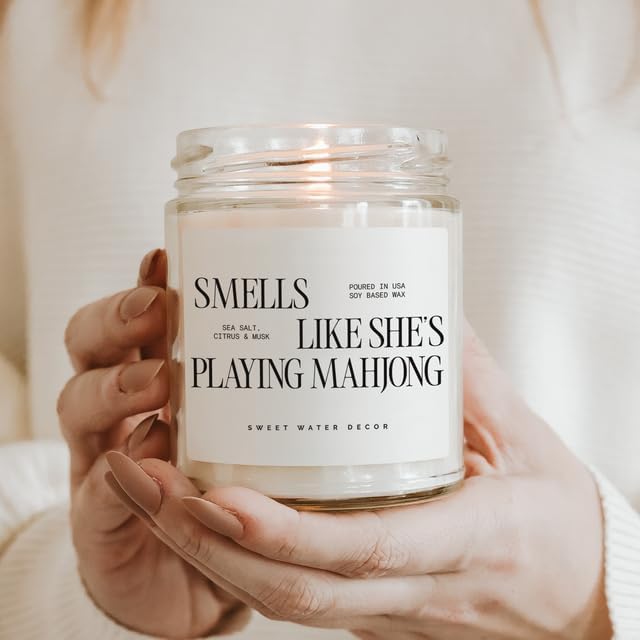 Sweet Water Decor Smells Like She’s Playing Mahjong Candle, Funny Mahjong Gift - Image 2