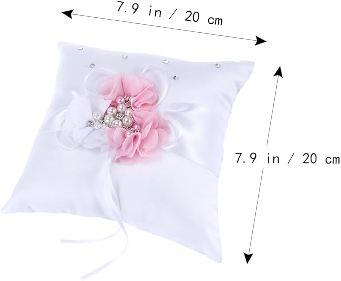 PRETYZOOM 2Pcs Pink Ring Bearer Pillow Set - Image 2