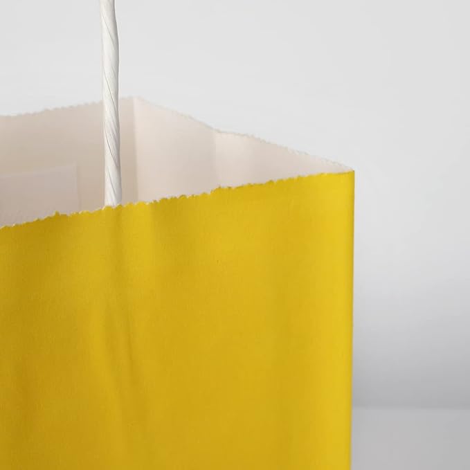 Oikss 50 Pack 5.25x3.25x8.25 Inch Small Yellow Kraft Paper Bags - Image 6