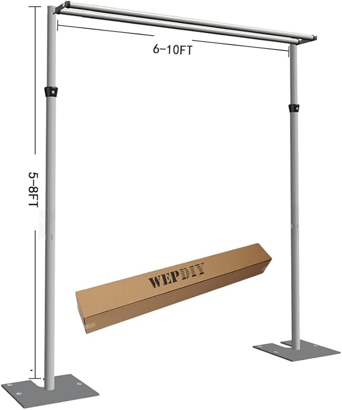 Portable Pipe and Drape Heavy Duty Backdrop Stand, ADJ Metal Frame and Heavy - Image 3