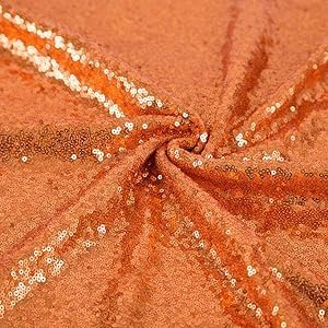 Orange Sequin Backdrop Curtains 2 Panels 2FTx8FT Glitter Orange Photo Backdrop - Image 5