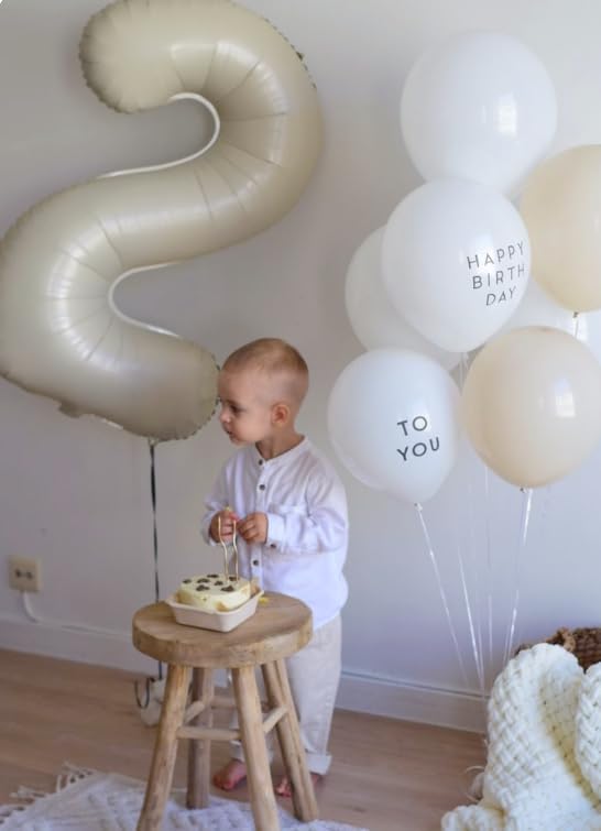Cream White Number 27 72 Birthday Balloon 40 Inch, 27 72 Party Celebration - Image 5