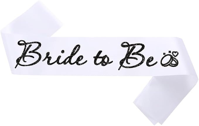 White Bride to Be Sash for Bridal Shower Bachelorette Party Wedding Hen Party by Unknown