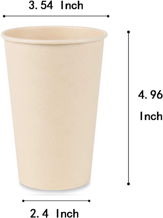 Bamboo Fiber 120 Count 16 oz Disposable Light Brown Paper Coffee Cups - Image 7