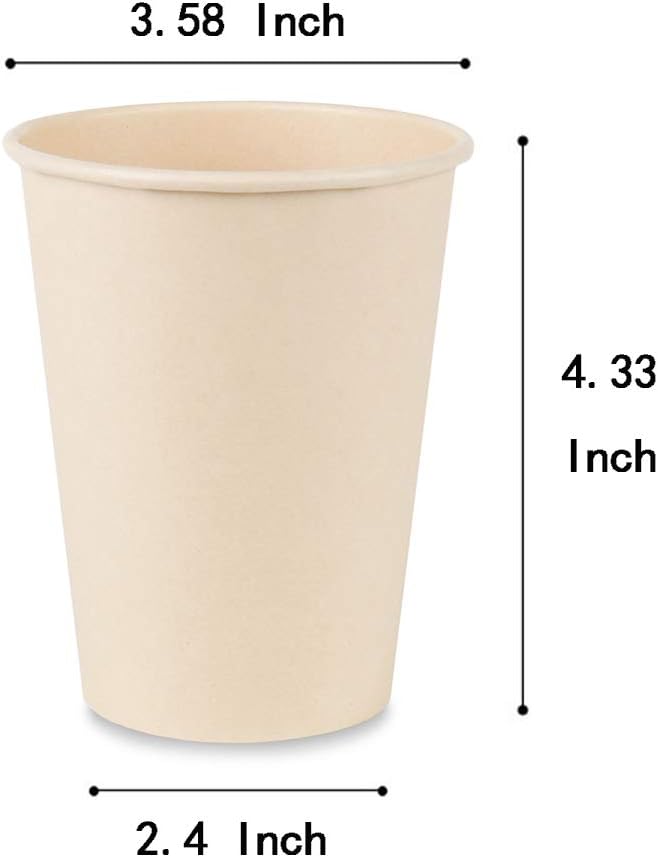 160 Count 15 oz Disposable Coffee Cups Paper Cups, Plant Fiber Cups Brown Hot - Image 7