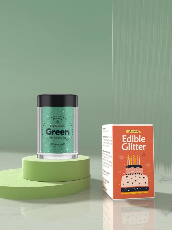 Shanlinly Green Edible Glitter for Cakes Drinks - Image 4