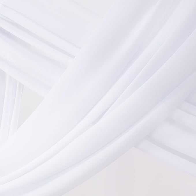 Socomi Wedding Arch Draping Fabric 1 Panel 29" x 19Ft White Sheer Chiffon - Image 3